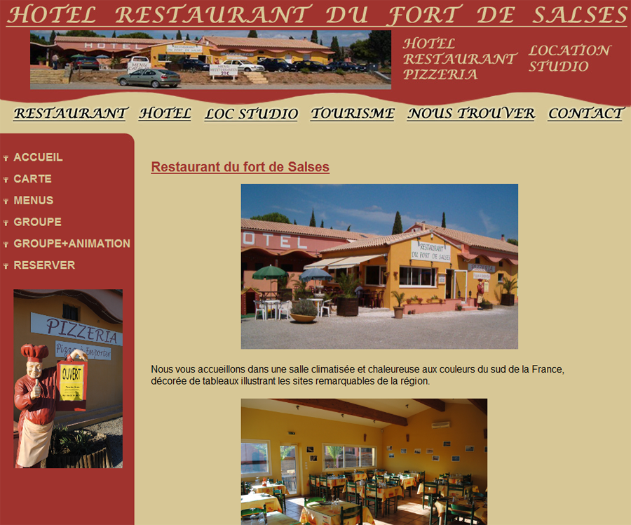 hotel-restaurant ainsi que location de studios et T2 à Salses-le-château
